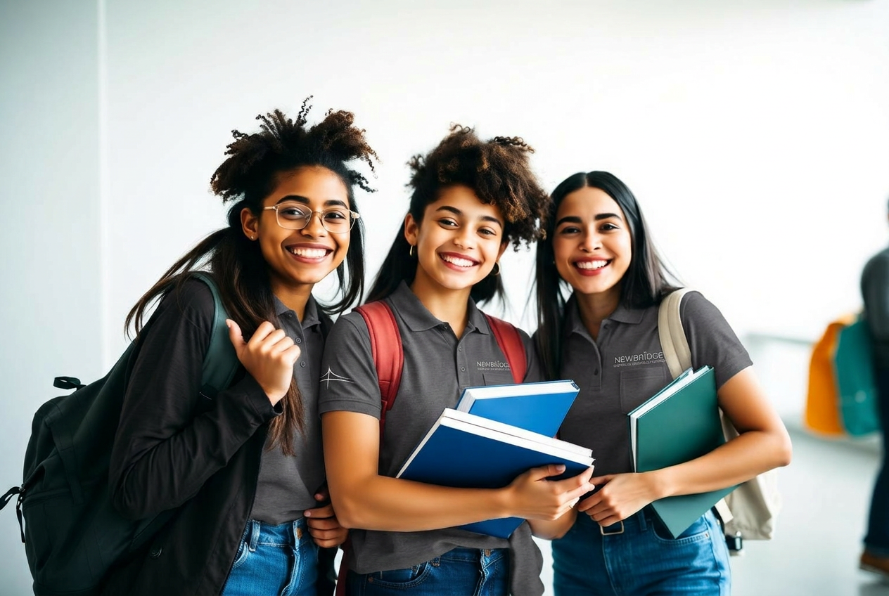 Estudiantes jóvenes felices